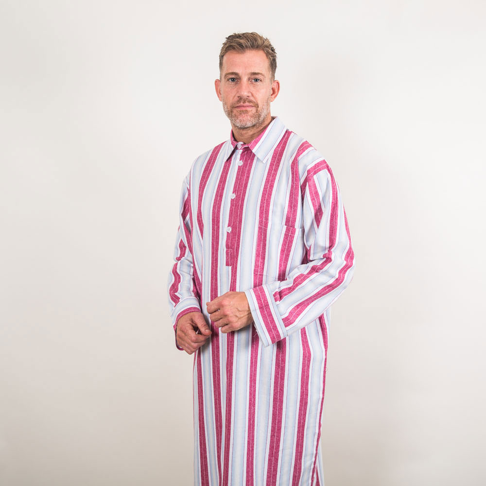 Somax Stripe Flannel Nightshirt - Men's Pyjamas