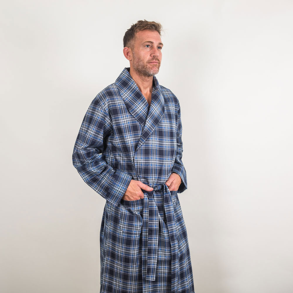 tartan cotton dressing gown