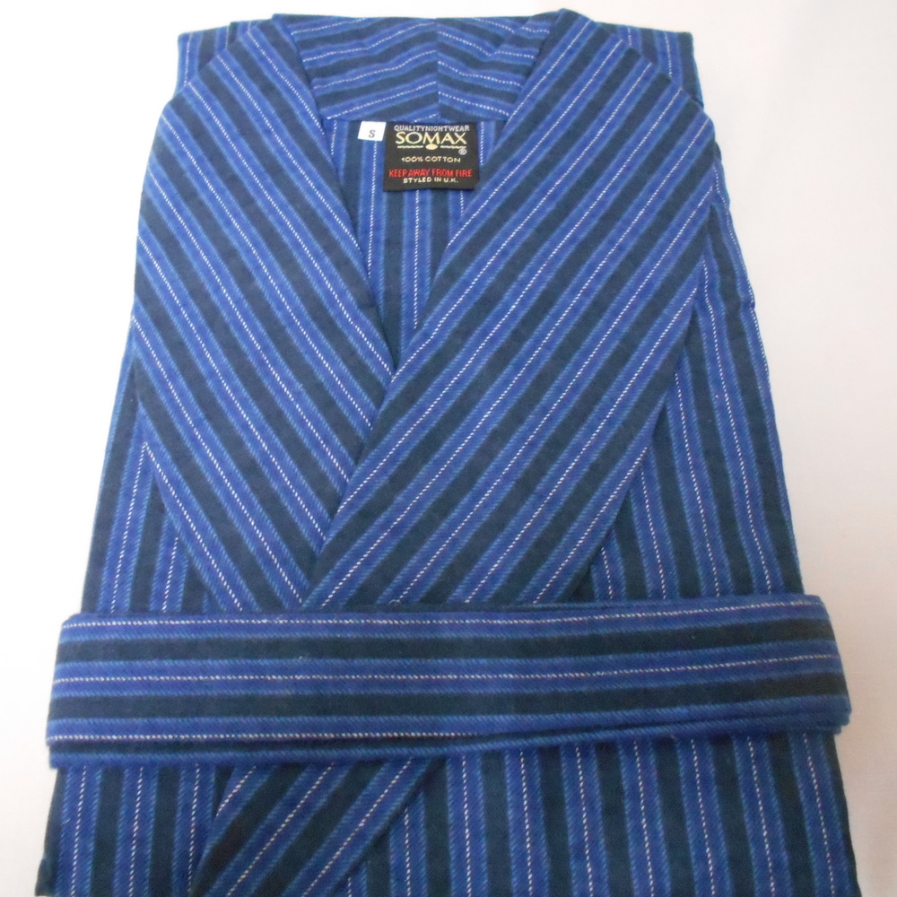 navy cotton dressing gown